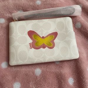 Coach butterfly wristlet